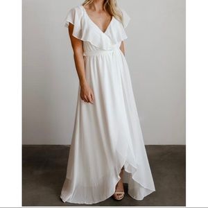 Baltic Born Katya white ruffle dress, size small